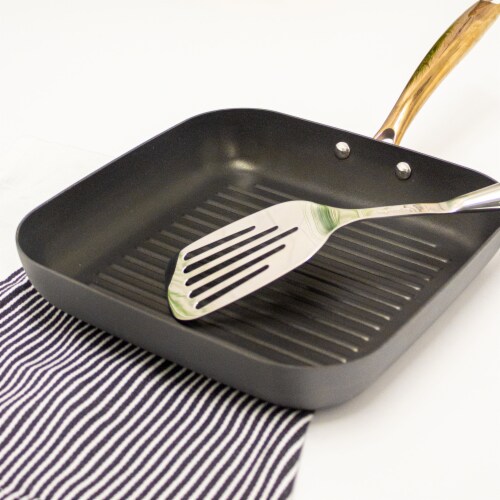 BergHOFF Hard Anodized Grill Pan - Black/Rose Gold Perspective: right
