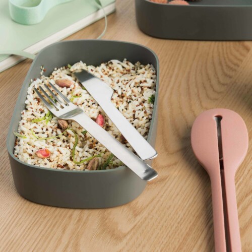 BergHOFF Leo Dual Bento Box Set with Strap - Gray/Mint Perspective: right