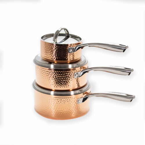 BergHOFF Tri-Ply Cookware Set - Hammered Copper Perspective: right