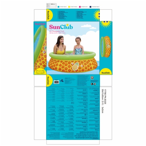 JLeisure 5' x 16.5 3D Pineapple Inflatable Outdoor Kiddie Splash Swimming Pool Perspective: right