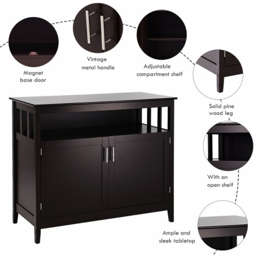 Costway modern wooden shop kitchen storage cabinet