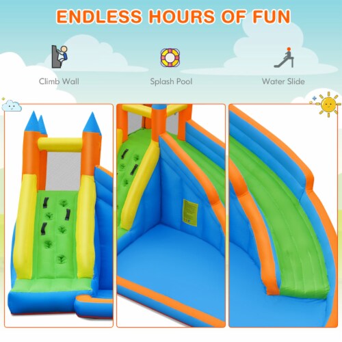 Goplus Inflatable Water Slide Mighty Bounce House Jumper Castle Moonwalk W/ 735W Blower Perspective: right