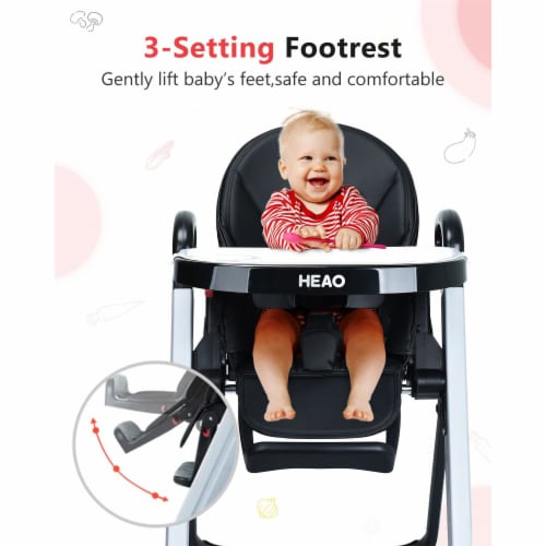 HEAO Adjustable Reclining Toddler Seat Foldable Baby High Chair