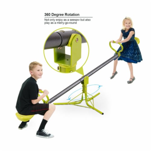 Gymax Kids Seesaw Teeter Totter Outdoor Play Set 360 Degree Rotation Toy Children Perspective: right