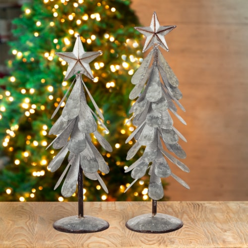 Glitzhome Galvanized Metal Christmas Table Trees, 2 pc Fred Meyer