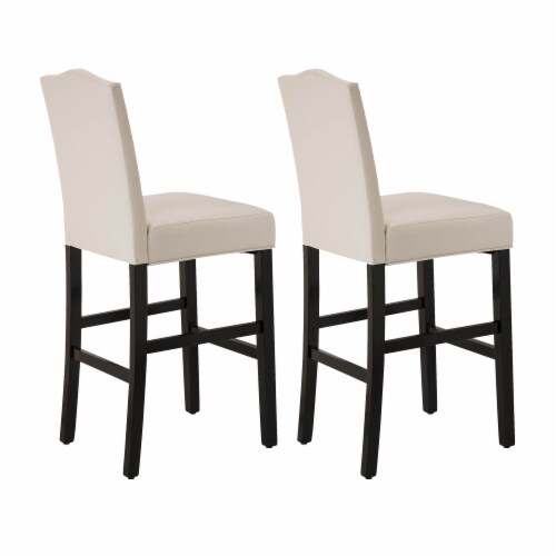 Glitzhome Studded Leatherette Barchair - Cream Perspective: right