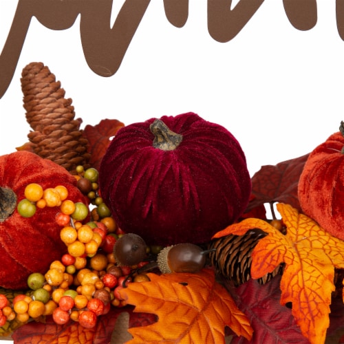Glitzhome Metal Thankful Cutout Sign Floral Center Piece Perspective: right