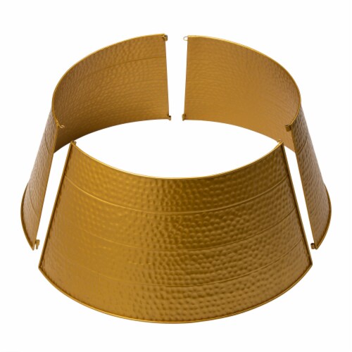 Glitzhome 26 Inch Diameter Gold Hammer-harden Metal Tree Collar Perspective: right