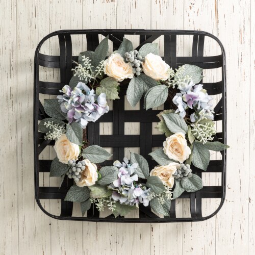 Glitzhome Vintage Square Bamboo Tobacco Basket Decoration - Black Perspective: right