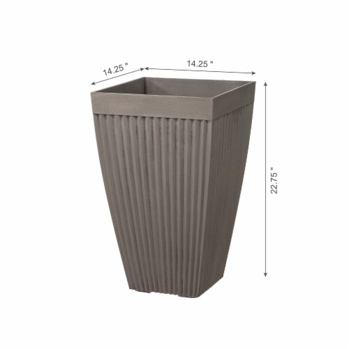 Glitzhome Faux Concrete Square Pot Planter Perspective: right