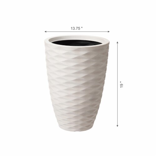 Glitzhome Faux Porcelain Round Planter Perspective: right