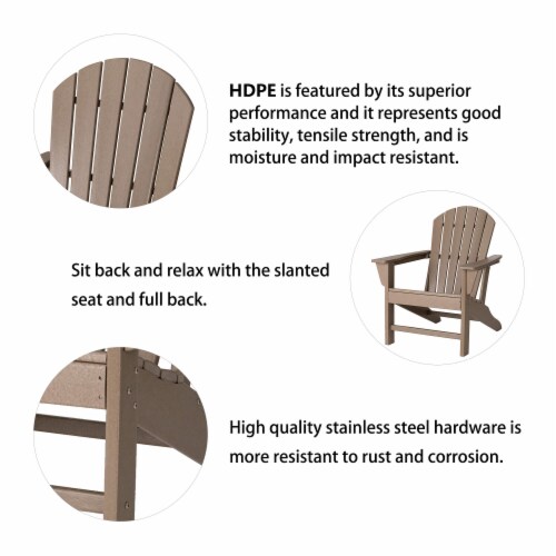 Glitzhome Adirondack Chair - Tan Perspective: right