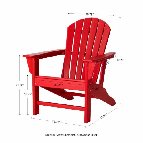 Glitzhome Adirondack Chair - Red Perspective: right