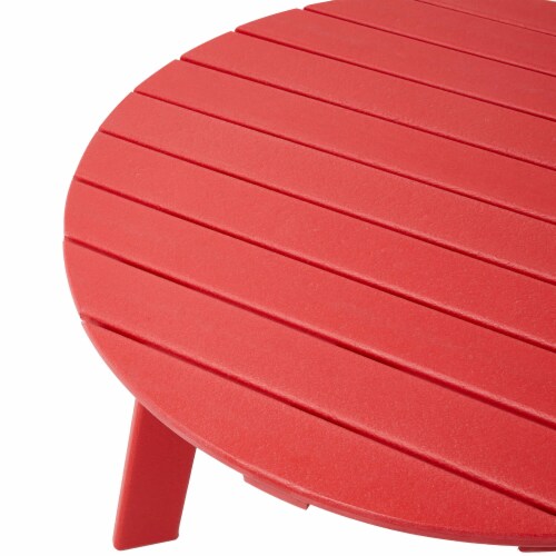 BIVODA 16.6'' 2-Tier HDPE Outdoor Side Table, All-Weather Small Outdoor Table For Adirondack, Patio, Porch, Balcony, Poolside (Coffee