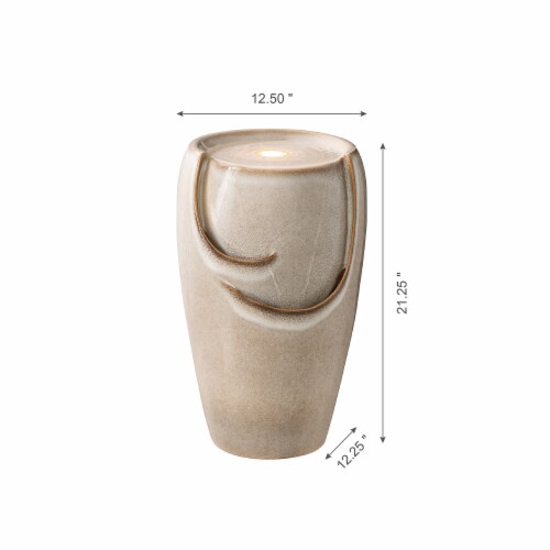 Glitzhome Ceramic Outdoor Fountain - Ivory Perspective: right