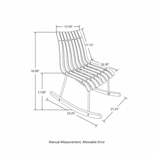 Glitzhome Contoured Natural Bamboo Rocking Chair Perspective: right