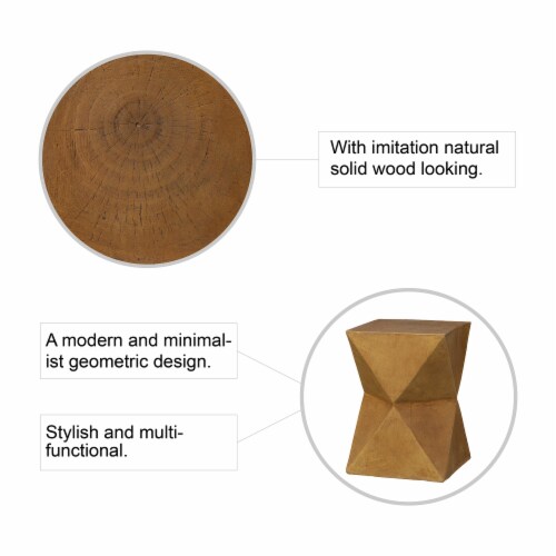 Glitzhome Multi-Functional Faux Wood Garden Stool Plant Stand Perspective: right