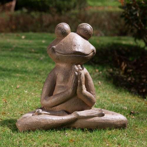 Glitzhome Frog with Yoga Pose Decorative Statue Perspective: right