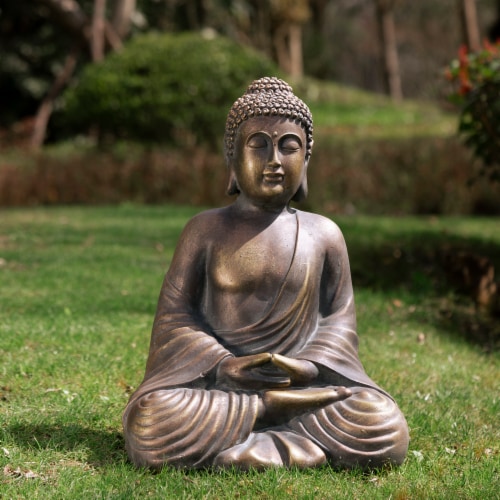 Glitzhome Meditating Buddha Garden Statue Perspective: right
