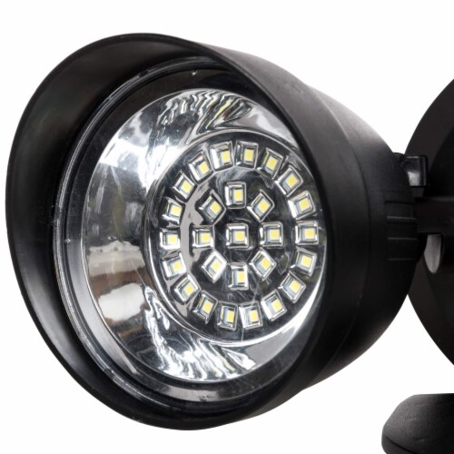 Glitzhome 8.25 Inch Solar Lights Dual-Head LED Motion Senser Waterproof Security Flood Light Perspective: right