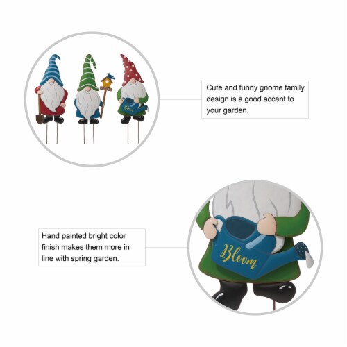 Glitzhome Metal Gnome Yard Decor - 3 Pack Perspective: right