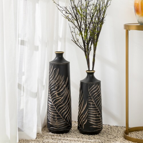 Glitzhome Boho Elegant Decorative Metal Table & Floor Vases Perspective: right