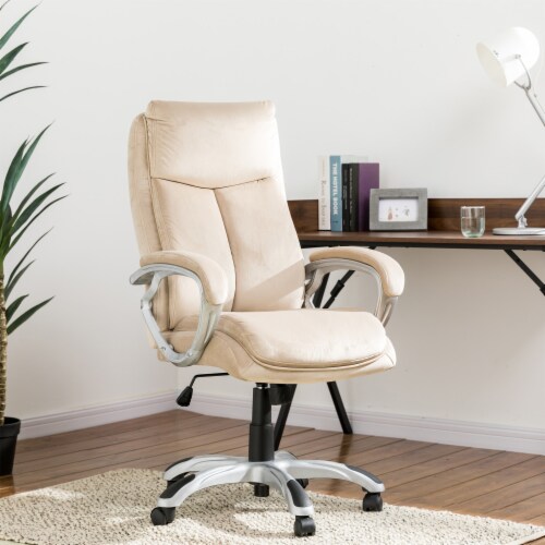 Beige swivel online desk chair