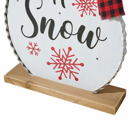 Glitzhome Lighted Snowman Wooden Porch Decor Perspective: right