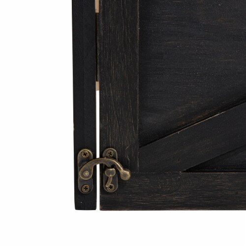 Glitzhome 22 Inch Length X 22 W Washed Black Wooden Tree Collar Perspective: right