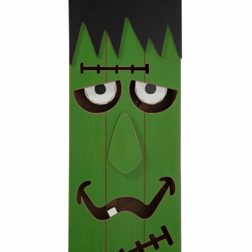 Glitzhome Lighted Wooden Frankenstein Porch Decor Perspective: right