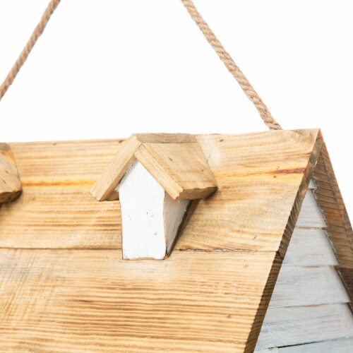 Glitzhome 14.25 L Hummingbird House for Outside Hanging Nesting Solid Wood Cottage Birdhouse Perspective: right