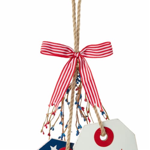 Glitzhome 19.5 H Wooden Patriotic/Americana Doorknob Hanging Decor Perspective: right