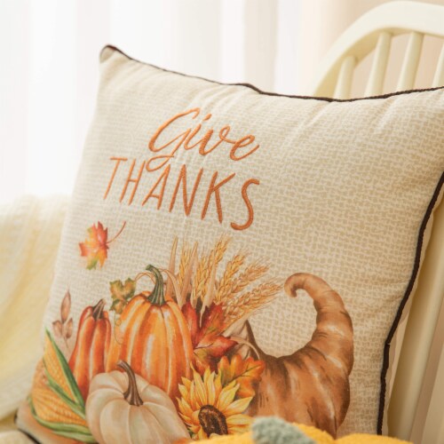 Glitzhome 18 x 18 Inch Thanksgiving Embroidered Pillow, Set of One - Fry's  Food Stores