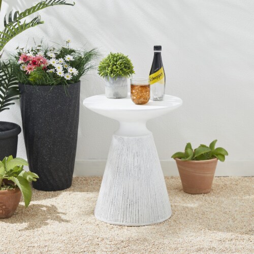 Glitzhome 18.25 Inch Pedestal Garden Stool or Planter Stand or Accent Table Perspective: right
