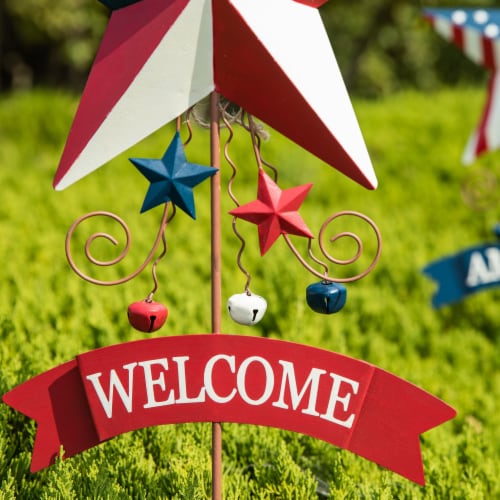 Glitzhome Set of 2 42 H Patriotic/Americana Star Yard Stake Perspective: right
