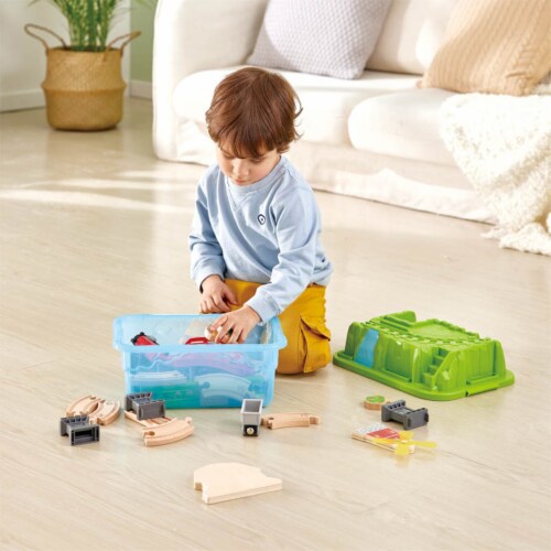 Hape E3772 41 Piece Countryside Kids Train Track Toy Playset
