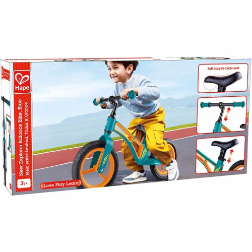 Hape New Explorer Balance Bike with Magnesium Frame, Ages 3 to 5, Parrot Blue Perspective: right