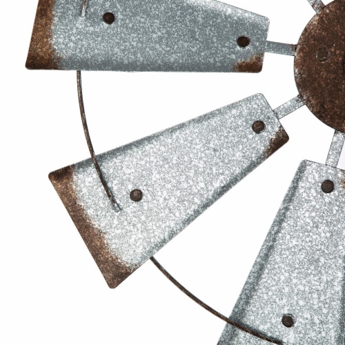 69.41''H Farmhouse Metal Galvanized Wind Spinner Yard Stake or Wall décor Perspective: right