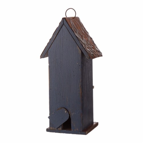 Glitzhome Solid Wood & Metal Rustic Style Birdhouse Perspective: right