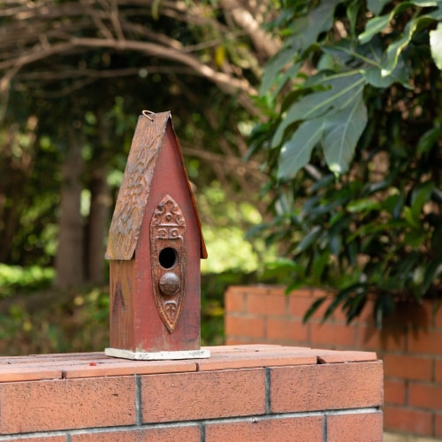 Glitzhome Hanging Distressed Wood Bird House Perspective: right