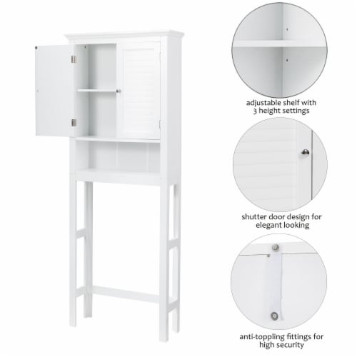 Glitzhome Waterproof Bathroom Cabinet Space Saver, Free Standing Over The Toilet Storage Perspective: right
