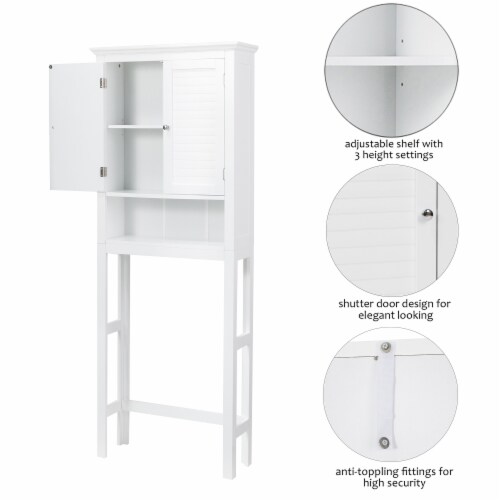 Glitzhome Waterproof Bathroom Cabinet Space Saver, Free Standing Over The Toilet Storage Perspective: right