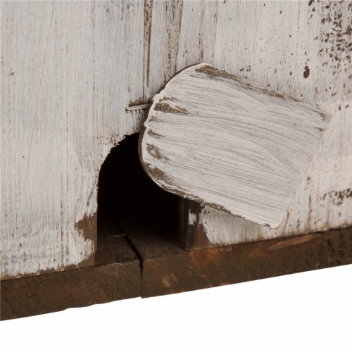 Glitzhome Extra-Large Rustic Wooden Outdoor Garden Birdhouse - White/Brown Perspective: right