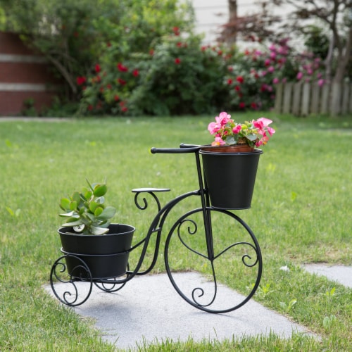 Glitzhome Metal Bicycle Shape Planter - Black Perspective: right