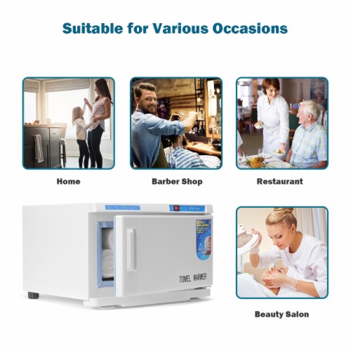 Costway 2 in 1 Hot UV Sterilizer Towel Warmer Cabinet Spa Beauty Salon Equipment 16L Perspective: right