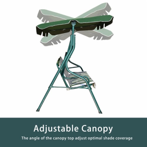 Costway 3 Seats Patio Backyard Canopy Steel Frame Swing Glider Hammock Cushioned Perspective: right
