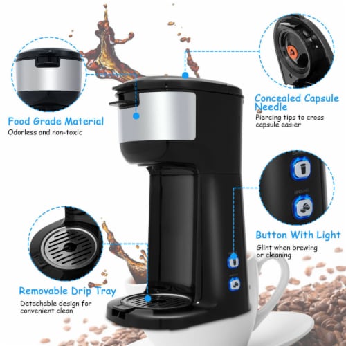 2 in 1 Portable Coffee Maker Coffee Machine for Ground Coffee and Coffee  Capsule, 1 unit - Harris Teeter