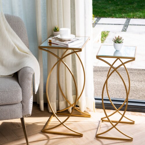 Gold square nesting tables discount