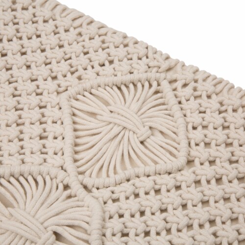 Glitzhome Diamond Handmade Rope Woven Pillow Cover Perspective: right