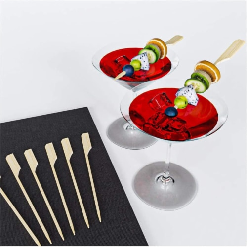 Noa Store 200 Bamboo Skewers 4 Inch, Wooden Paddle Picks Perspective: right